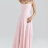 Esme Blush Pink Lurex Chiffon Maxi Dress