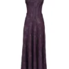 Esme Grape Lurex Chiffon Maxi Dress