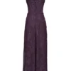 Esme Grape Lurex Chiffon Maxi Dress