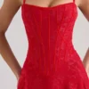 Esme Red Lurex Chiffon Maxi Dress