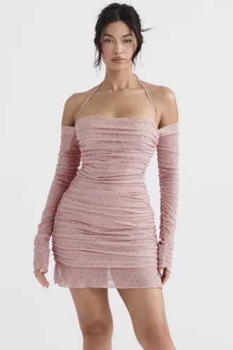 Estella Soft Pink Crystallised Dress
