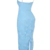 Eva Tuscan Blue Embroidered Floral Maxi Dress