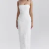 Eva White Floral Lace Maxi Dress