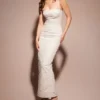 Eva White Floral Lace Maxi Dress