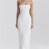 Eva White Floral Lace Maxi Dress