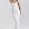 Eva White Floral Lace Maxi Dress