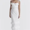 Eve White Broderie Maxi Dress