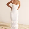 Eve White Broderie Maxi Dress