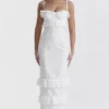 Eve White Broderie Maxi Dress
