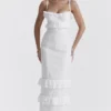 Eve White Broderie Maxi Dress