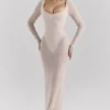 Everly Blush Mesh Maxi Dress with Bodysuit