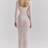 Everly Blush Mesh Maxi Dress with Bodysuit