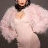 Everly Blush Mesh Maxi Dress with Bodysuit
