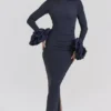 Fabienne Midnight Ruffle Sleeve Maxi Dress