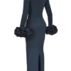 Fabienne Midnight Ruffle Sleeve Maxi Dress