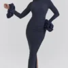 Fabienne Midnight Ruffle Sleeve Maxi Dress