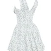 Fabrizia White Bluebell Print Corset Mini Dress