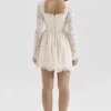Fae Cream Lace Long Sleeve Mini Dress