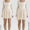 Fae Cream Lace Long Sleeve Mini Dress