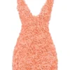 Faena Sorbet Plunge Floral Appliqué Mini Dress
