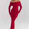 Faith Holly Red Cashmere Blend Midi Skirt
