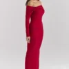 Faith Holly Red Cashmere Blend Midi Skirt