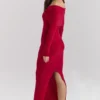 Faith Holly Red Cashmere Blend Midi Skirt