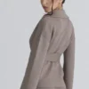 Fallon Taupe Wool Wrap Contour Jacket