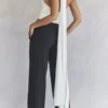Farrah Ivory Satin Wrap Neck Bodysuit