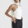 Farrah Ivory Satin Wrap Neck Bodysuit