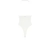 Farrah Ivory Satin Wrap Neck Bodysuit