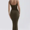 Fayette Khaki Soft Fluffy Knit Maxi Dress