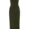 Fayette Khaki Soft Fluffy Knit Maxi Dress