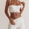 Federica White Broderie Anglais Bralette Top