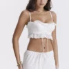 Federica White Broderie Anglais Bralette Top