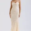 Felicia Vanilla Chiffon & Lace Gown