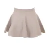 Fern Biscuit Wool Cashmere Ribbed Flounce Mini Skirt