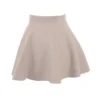 Fern Biscuit Wool Cashmere Ribbed Flounce Mini Skirt