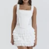 Fifi White Layered Mini Skirt