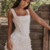 Fifi White Layered Mini Skirt