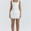 Fifi White Layered Mini Skirt
