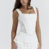 Fifi White Layered Mini Skirt