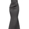 Fleur Shadow Satin Strapless Gown