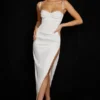 Flora Ivory Satin Corset Dress