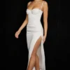 Flora Ivory Satin Corset Dress