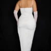 Flora Ivory Satin Corset Dress