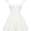Florence White Cotton Corset Mini Dress