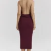 Florentina Merlot Draped Midi Dress