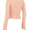 Floria Sorbet Gathered Long Sleeve Top With Bra