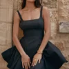 Florianne Black Bow Mini Dress